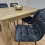 Rustic Effect Dining Table Set with 4 Black Velvet Chairs 4