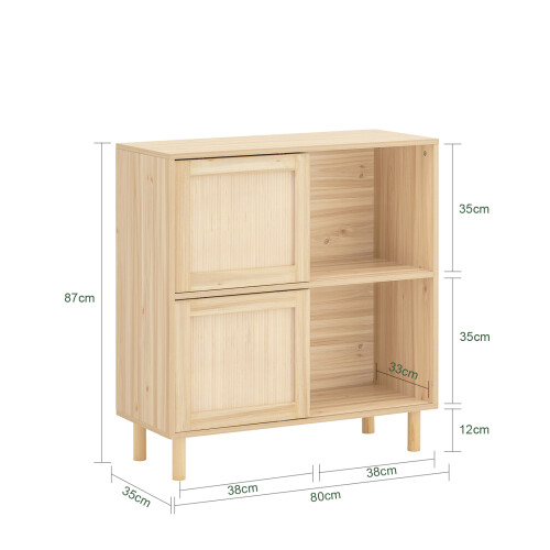 SoBuy κονσόλα FSB87-N φυσικό ξύλο 80x35x87cm 2