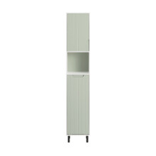 SoBuy Green Bathroom Storage Cabinet with Laundry Basket