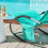 SoBuy Sedia a Dondolo da Giardino Blu Pavone 13