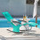 SoBuy Sedia a Dondolo da Giardino Blu Pavone 14