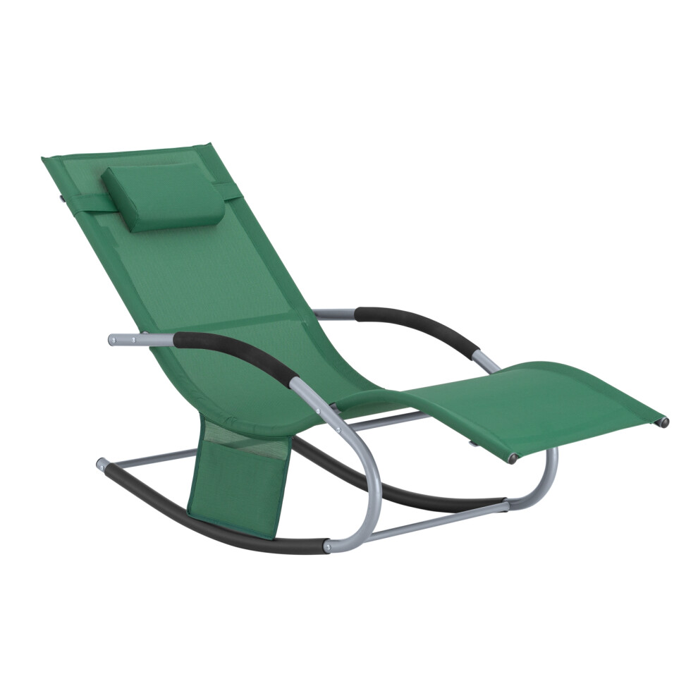 SoBuy Outdoor Rocking Chair Headrest Dark Green