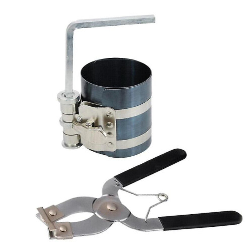 2pcs Ratchet Piston Ring Compressor And Piston Ring Iner Pliers Tool