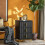 SoBuy Comodino 2 Cassetti Nero L40xP40xA47 cm 12