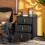 SoBuy Comodino 2 Cassetti Nero L40xP40xA47 cm 9