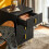 SoBuy Comodino 2 Cassetti Nero L40xP40xA47 cm 6