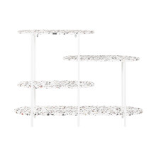 SoBuy FSB89-W stolik konsolowy metalowy biały marmur 120 cm