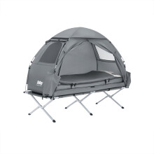 SoBuy OGS32-HG 4-in-1 Tent met Verhoogd Bed, Dak & Slaapzak | 1 Persoon