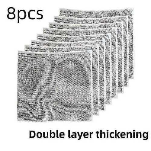 (8pcs) Multifunctional Non-scratch Wire Dishcloth Wire Dishcloth Multipurpose Wire Dishwashing Rags Cleaning Cloth Magic Dish Towel