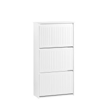 SoBuy Meuble à Chaussures 3 Abattants Blanc