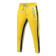 (XL, Yellow) Men Drawstring Sport Pants Joggers Trousers Running Workout Athletic Pants Side Stripe Lounge Sweatpant