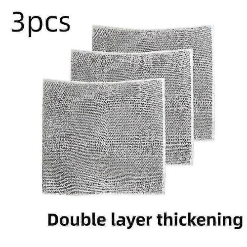 (3pcs) Multifunctional Non-scratch Wire Dishcloth Wire Dishcloth Multipurpose Wire Dishwashing Rags Cleaning Cloth Magic Dish Towel