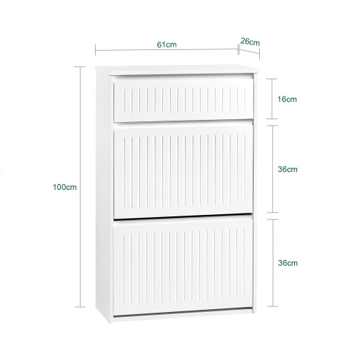 Dulap pantofi SoBuy alb 61x26x100 cm 2