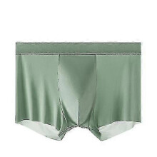 (XL, Green) 3-pack Ice Silk Men's Underwear - Breathable 5a Antibacterial Mulberry Silk, Cooling Summer Briefs