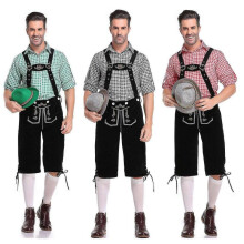 (M, Green) 3pcs/set Mens Bavarian Oktoberfest Costume Set For Dress Up Party, Beer Festival