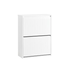 Dulap pantofi SoBuy, alb, 61x25x81 cm, 2 raftur...