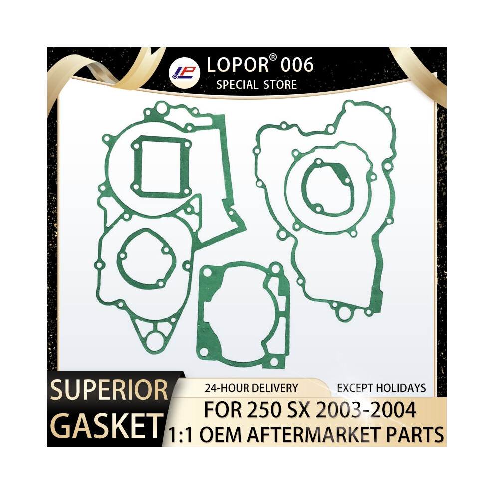 Lopor Complete Motorcycle Engine Cylinder Crankcase Clutch Starter Generator Cover Gasket Kit For 250 Sx 2003-2004 6935158943487