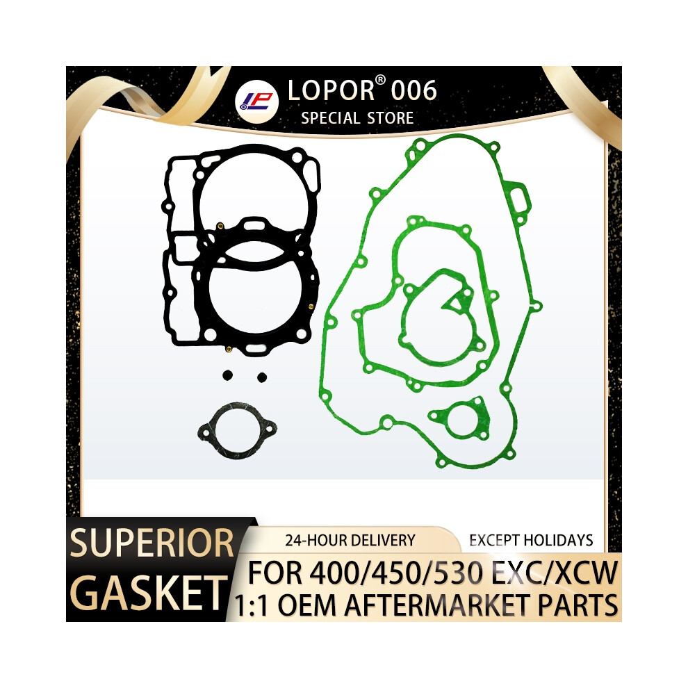 Lopor Complete Motorcycle Engine Cylinder Crankcase Clutch Starter Generator Cover Gasket Kit For 400 450 530 Exc Xcw 08-11 6935158943500