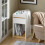 SoBuy White & Natural Bedside Table 55cm 2