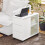 SoBuy White Mobile Storage Cabinet on Wheels 11
