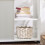 SoBuy White Mobile Storage Cabinet on Wheels 7