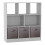 (White, Grey) Asymmetrical 8 Cube Bookcase Unit w/ 3 Drawer Inserts 1