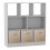 (White, Beige) Asymmetrical 8 Cube Bookcase Unit w/ 3 Drawer Inserts 1