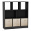 (Black, Cream) Asymmetrical 8 Cube Bookcase Unit w/ 3 Drawer Inserts 1