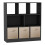 (Black, Beige) Asymmetrical 8 Cube Bookcase Unit w/ 3 Drawer Inserts 1