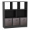(Black, Grey) Asymmetrical 8 Cube Bookcase Unit w/ 3 Drawer Inserts 1