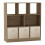 (Oak, Cream) Asymmetrical 8 Cube Bookcase Unit w/ 3 Drawer Inserts 1