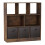 (Rustic Brown, Black) Asymmetrical 8 Cube Bookcase Unit w/ 3 Drawer Inserts 1