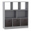 (Grey, Black) Asymmetrical 8 Cube Bookcase Unit w/ 3 Drawer Inserts 1