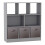 (Grey, Grey) Asymmetrical 8 Cube Bookcase Unit w/ 3 Drawer Inserts 1