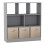 (Grey, Beige) Asymmetrical 8 Cube Bookcase Unit w/ 3 Drawer Inserts 1