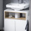 SoBuy Badeværelsesvaskeskab NIPPER'S COMPLEX BZR148-W 11