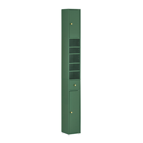 SoBuy Ψηλό Ντουλάπι Μπάνιου 5 Ράφια Πράσινο 20x180x20cm