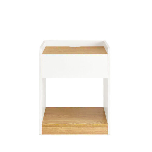 SoBuy White Bedside Table with Drawer & Storage