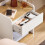 SoBuy White Bedside Table with Drawer & Storage 7