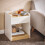 SoBuy White Bedside Table with Drawer & Storage 2