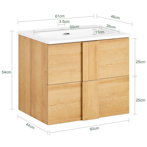 SoBuy Ντουλάπι Μπάνιου BZR172-N 61x46x54cm 2
