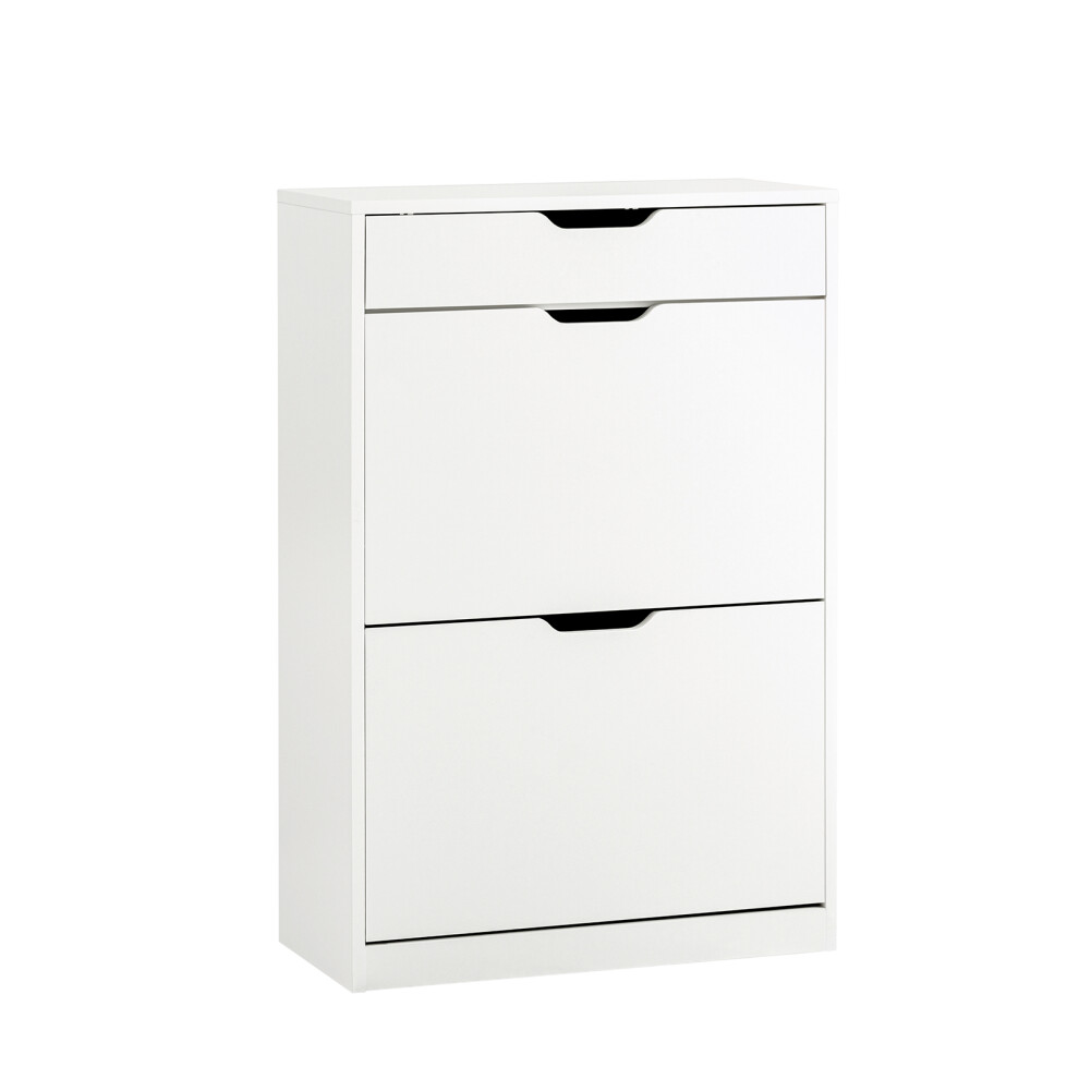 SoBuy White Shoe Cabinet with Flip-Drawers & Storage-image-OPC-PJ7V726-NEW