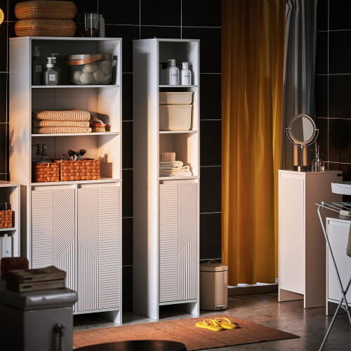 SoBuy Ντουλάπι Μπάνιου BZR158-W Λευκό 30x30x170εκ 1