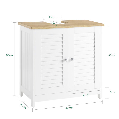 SoBuy Ντουλάπι Υπονιπτήρα 60x35x59cm Λευκό 2