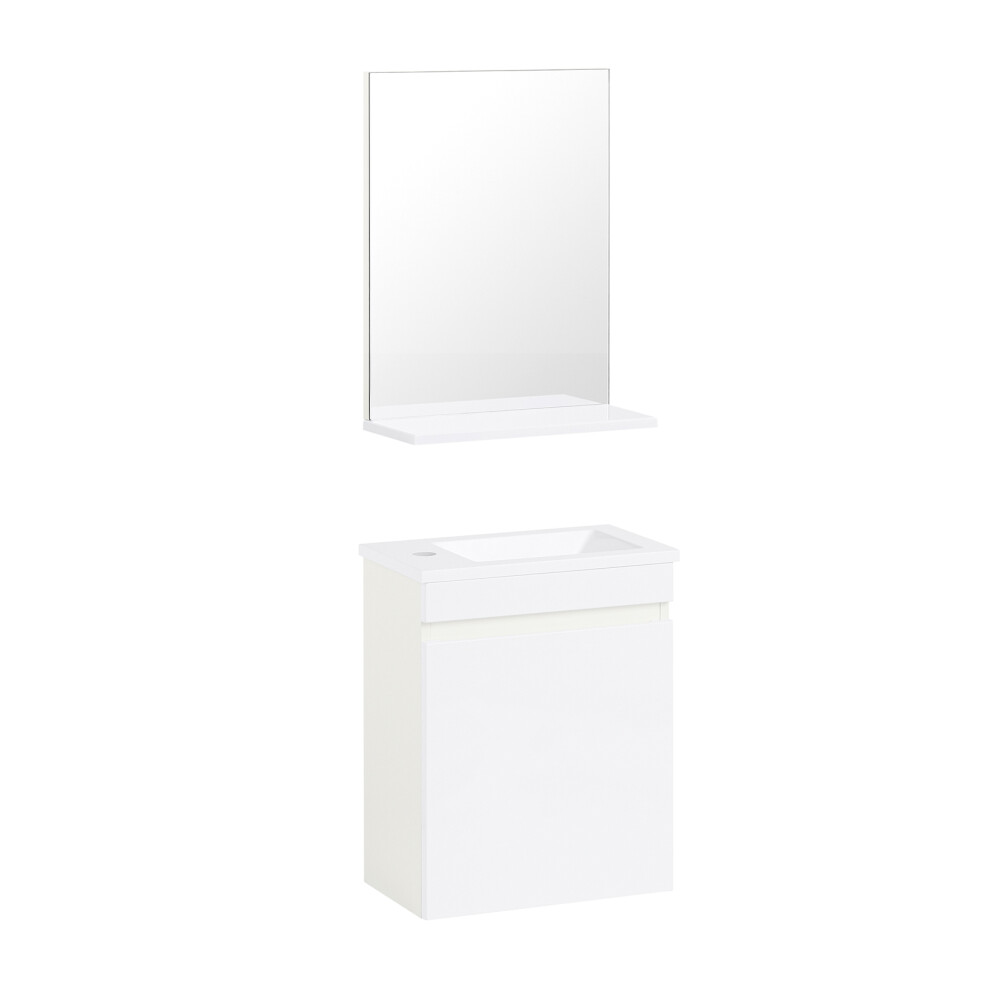 SoBuy White Bathroom Vanity Set with Mirror & Cabinet