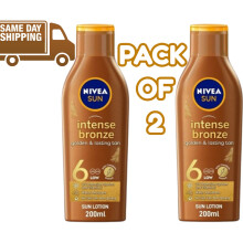 (PACK OF 2) Nivea Sun Carotene Intense Tanning Lotion Water Resistant 200ml - SPF-6