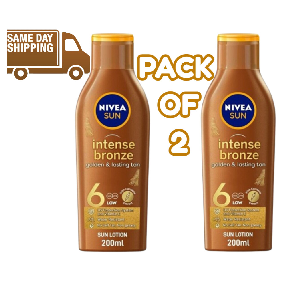Golden (Pack Of 2) Nivea Sun Carotene Intense Tanning Lotion Water Resistant 200Ml - Spf-6