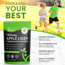 Apple Cider Vinegar with Mother 120 Vegan Capsules 1200mg Weight Loss