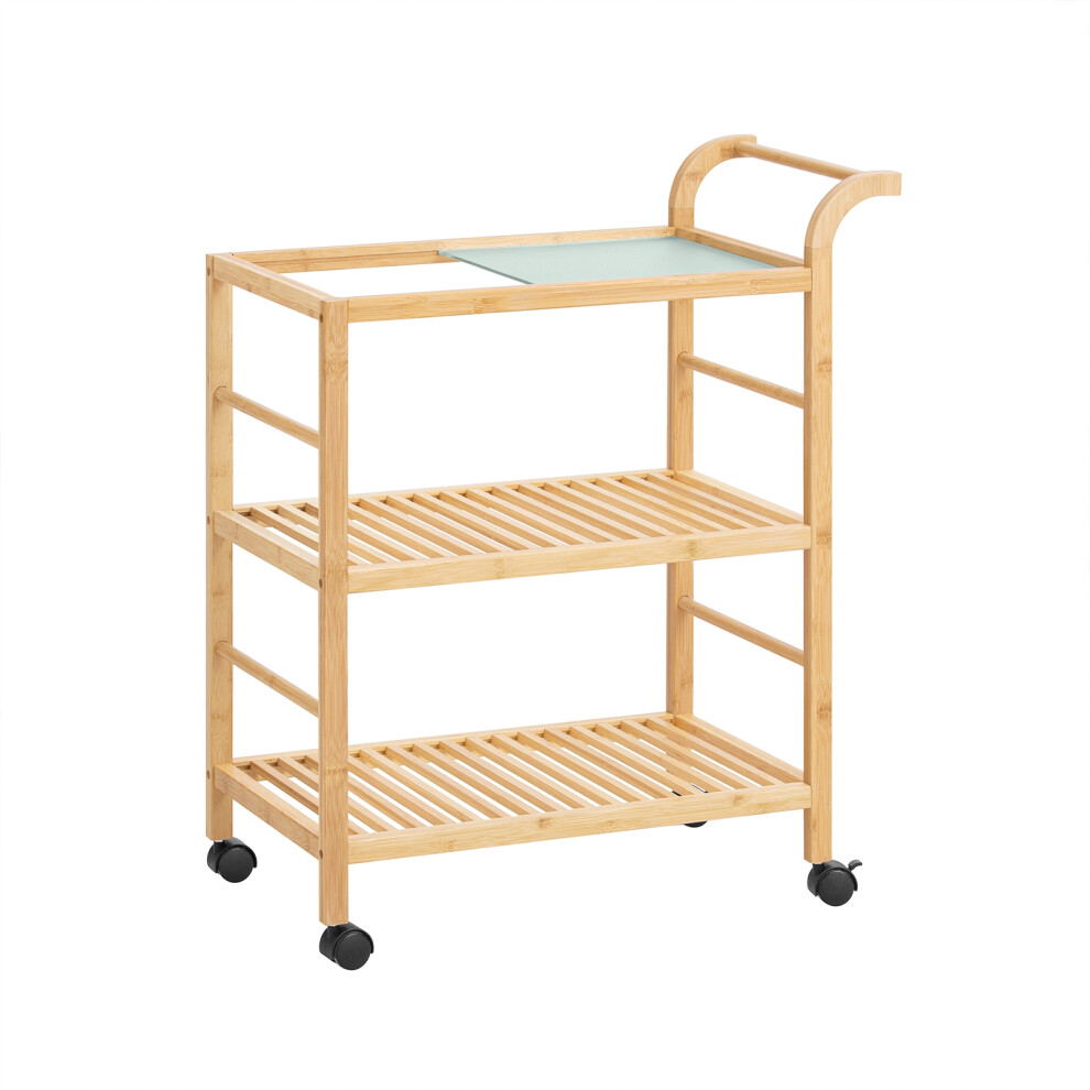 SoBuy Kitchen Trolley 3-Tier Bamboo 65x35cm