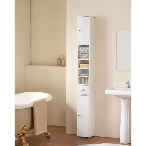 SoBuy Ψηλό Ντουλάπι Μπάνιου BZR167-GW Λευκό 20x20x180 1